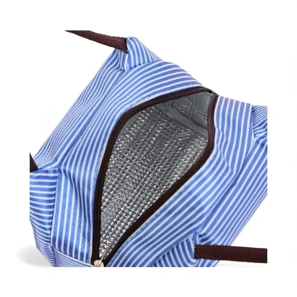 NEW Hello Kitty Green Striped Lunch Bag - Picture 2 of 3